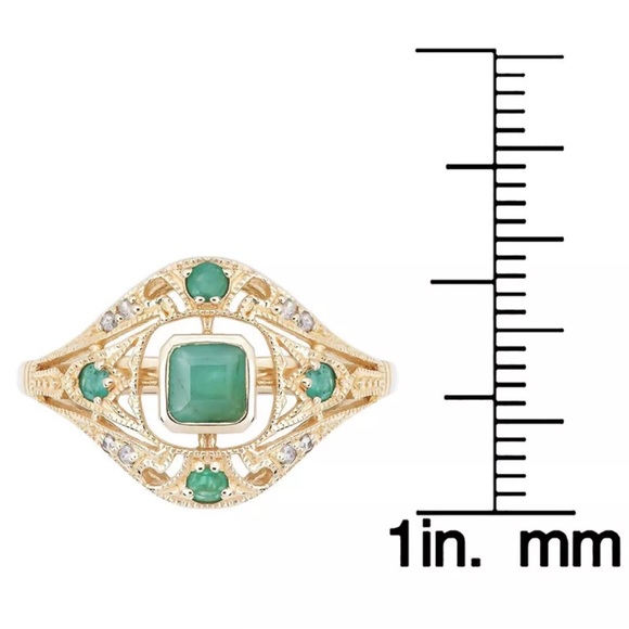 Green Zircon Vintage Style Jewelry Ring Size 6 - Picture 3 of 8